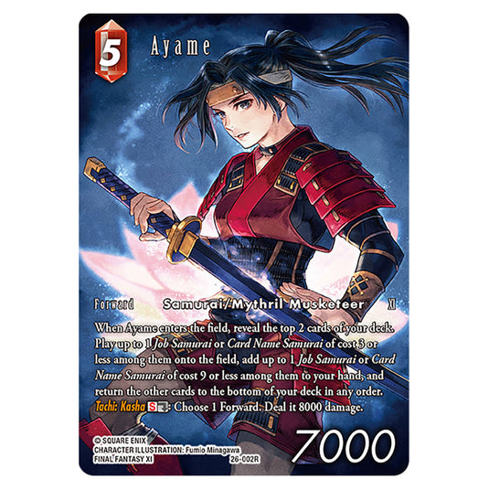 Ayame 26-002R-a card from the Final Fantasy set Gunslinger in the Abyss