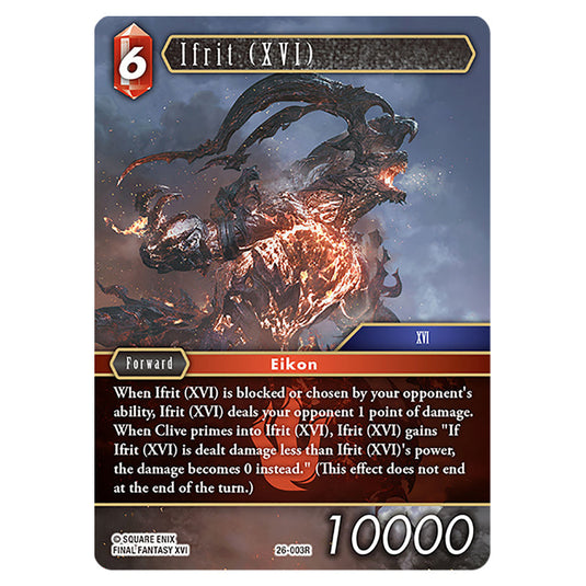 Ifrit (XVI) 26-003R card from the Final Fantasy set Gunslinger in the Abyss