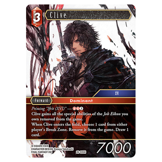 Clive 26-005H card from the Final Fantasy set Gunslinger in the Abyss