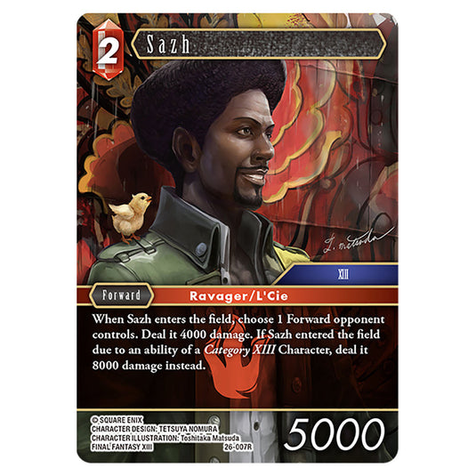 Sazh 26-007R card from the Final Fantasy set Gunslinger in the Abyss