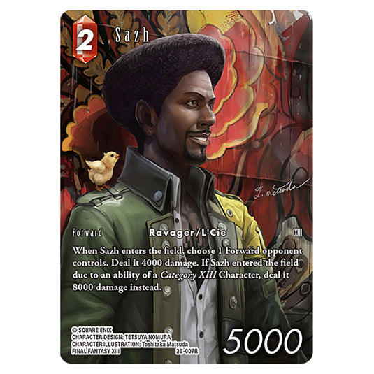 Sazh 26-007R-a card from the Final Fantasy set Gunslinger in the Abyss