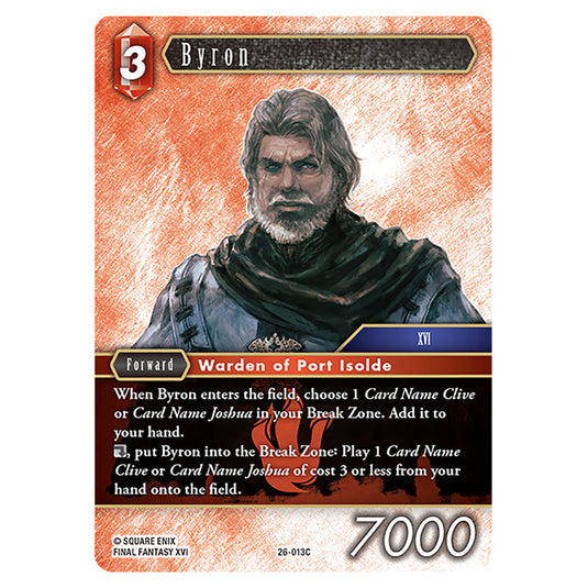 Byron 26-013C card from the Final Fantasy set Gunslinger in the Abyss