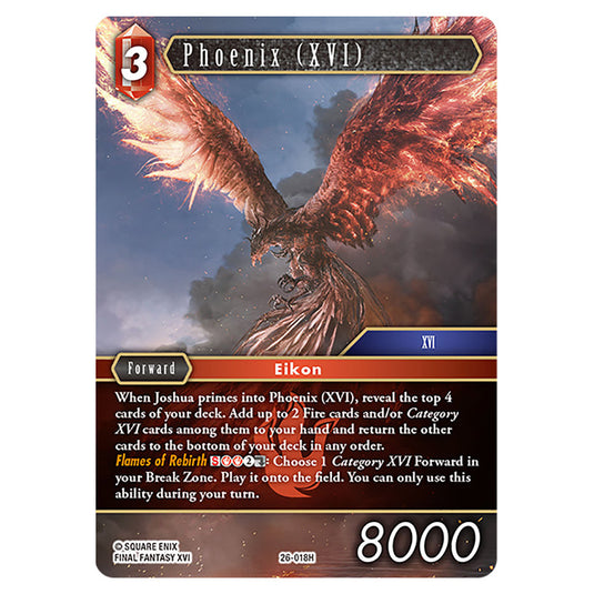 Phoenix (XVI) 26-018H card from the Final Fantasy set Gunslinger in the Abyss