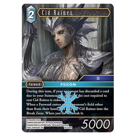 Cid Raines 26-031H card from the Final Fantasy set Gunslinger in the Abyss