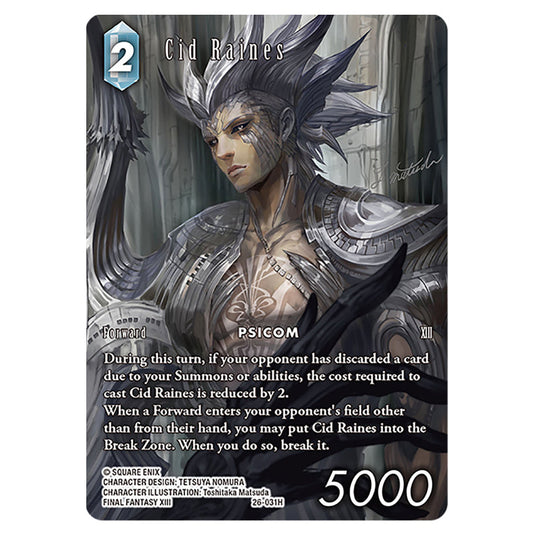 Cid Raines 26-031H-a card from the Final Fantasy set Gunslinger in the Abyss