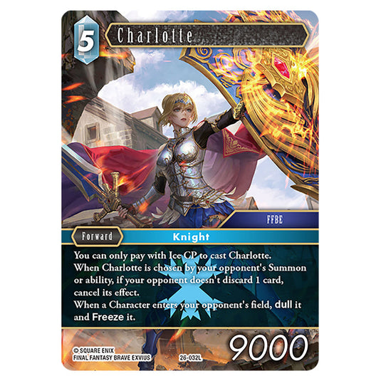 Charlotte 26-032L card from the Final Fantasy set Gunslinger in the Abyss