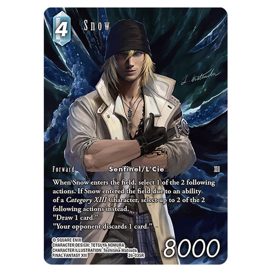 Snow 26-035R-a card from the Final Fantasy set Gunslinger in the Abyss