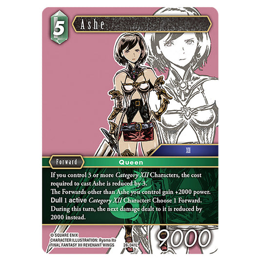 Ashe 26-041L card from the Final Fantasy set Gunslinger in the Abyss