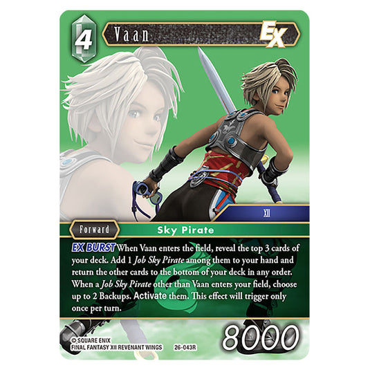 Vaan 26-043R card from the Final Fantasy set Gunslinger in the Abyss