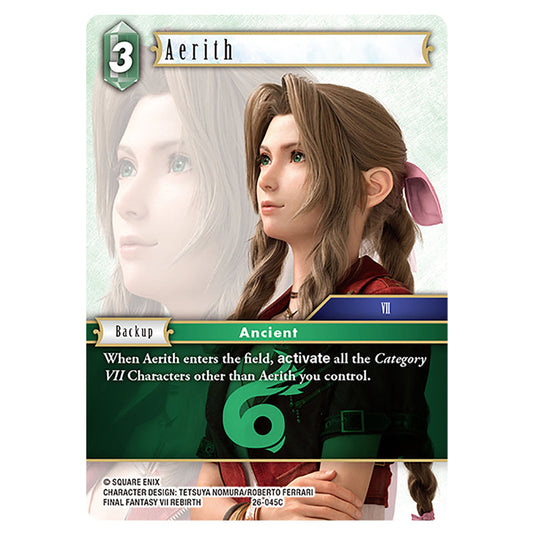 Aerith 26-045C card from the Final Fantasy set Gunslinger in the Abyss
