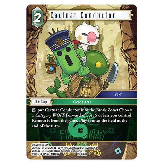 Cactuar Conductor 26-049R card from the Final Fantasy set Gunslinger in the Abyss