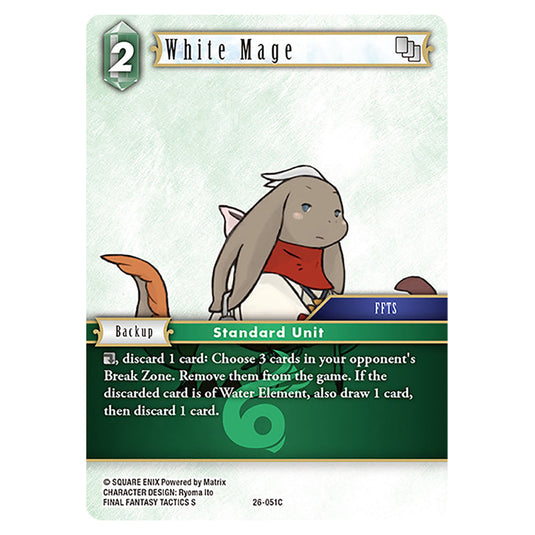White Mage 26-051C card from the Final Fantasy set Gunslinger in the Abyss