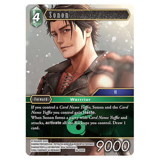 Sonon 26-052H card from the Final Fantasy set Gunslinger in the Abyss