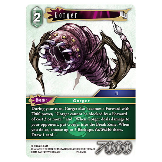 Gorger 26-056C card from the Final Fantasy set Gunslinger in the Abyss