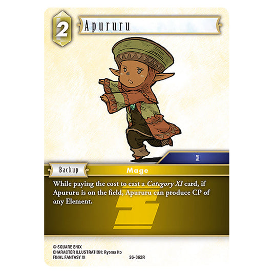 Apururu 26-062R card from the Final Fantasy set Gunslinger in the Abyss