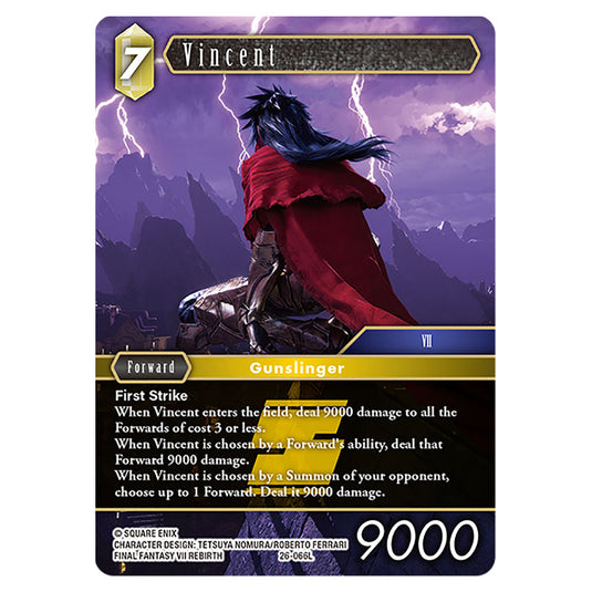 Vincent 26-066L card from the Final Fantasy set Gunslinger in the Abyss