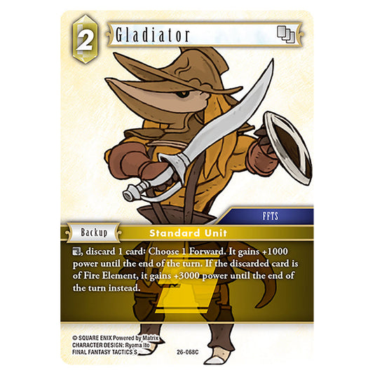 Gladiator 26-068C card from the Final Fantasy set Gunslinger in the Abyss