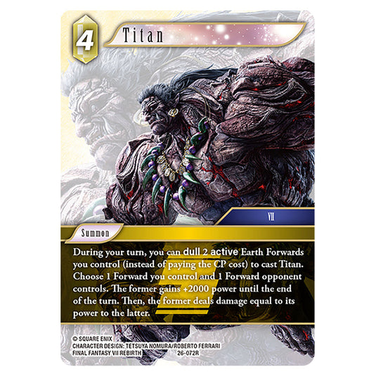 Titan 26-072R card from the Final Fantasy set Gunslinger in the Abyss