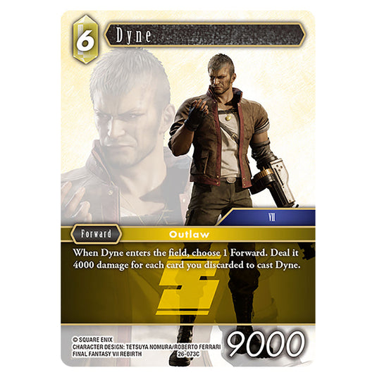 Dyne 26-073C card from the Final Fantasy set Gunslinger in the Abyss