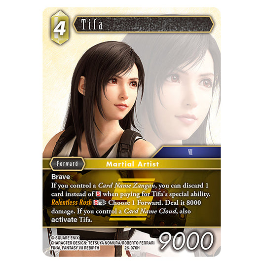 Tifa 26-076H card from the Final Fantasy set Gunslinger in the Abyss