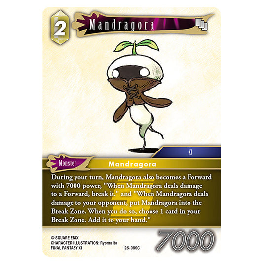 Mandragora 26-080C card from the Final Fantasy set Gunslinger in the Abyss
