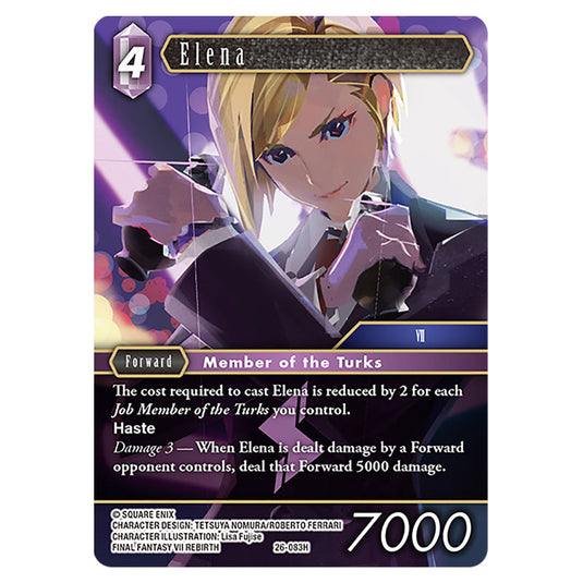 Elena 26-083H card from the Final Fantasy set Gunslinger in the Abyss