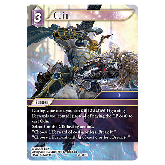 Odin 26-087R card from the Final Fantasy set Gunslinger in the Abyss