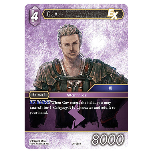 Gav 26-088R card from the Final Fantasy set Gunslinger in the Abyss