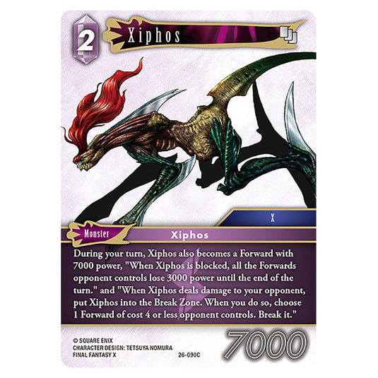 Xiphos 26-090C card from the Final Fantasy set Gunslinger in the Abyss
