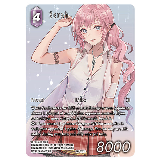 Serah 26-092H-a card from the Final Fantasy set Gunslinger in the Abyss