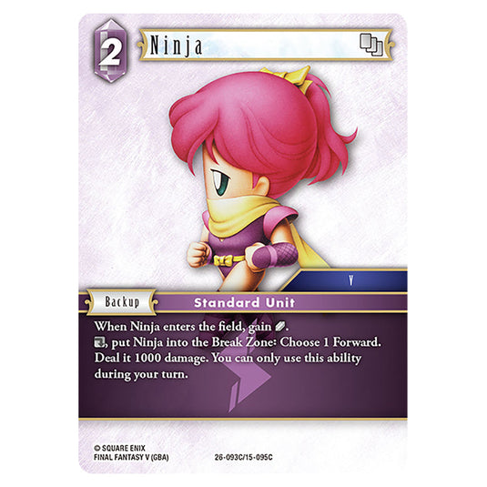 Ninja 26-093C/15-095C card from the Final Fantasy set Gunslinger in the Abyss