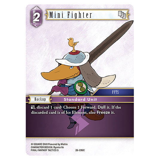 Mini Fighter 26-096C card from the Final Fantasy set Gunslinger in the Abyss