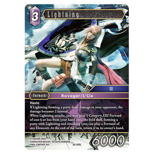 Lightning 26-098L card from the Final Fantasy set Gunslinger in the Abyss