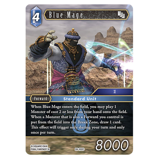 Blue Mage 26-102C card from the Final Fantasy set Gunslinger in the Abyss