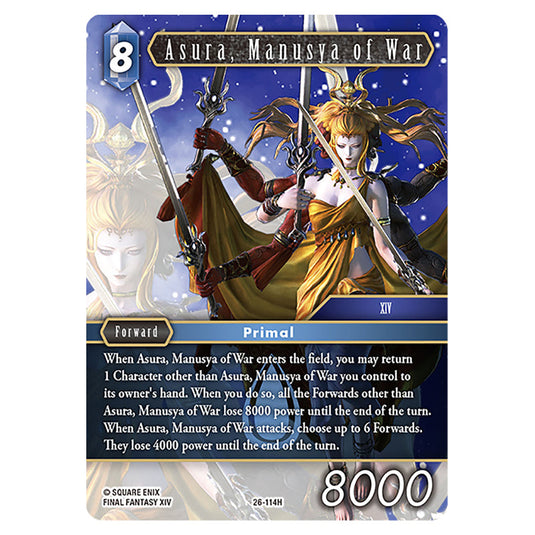 Asura, Manusya of War 26-114H card from the Final Fantasy set Gunslinger in the Abyss