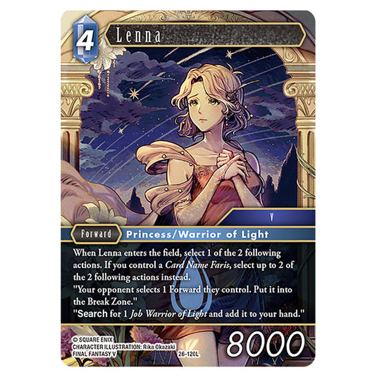 Lenna 26-120L card from the Final Fantasy set Gunslinger in the Abyss