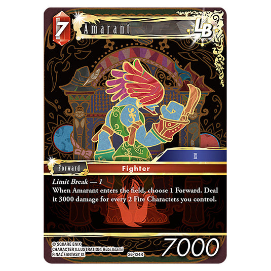 Amarant 26-124R card from the Final Fantasy set Gunslinger in the Abyss