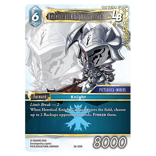 Heretical Knight Garland 26-125R card from the Final Fantasy set Gunslinger in the Abyss