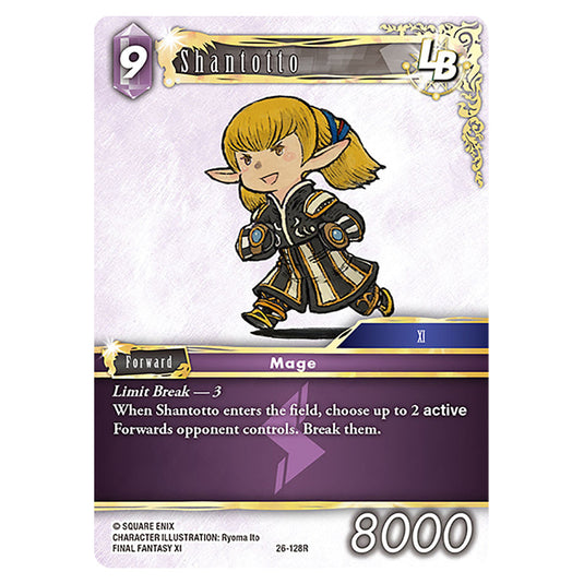 Shantotto 26-128R card from the Final Fantasy set Gunslinger in the Abyss
