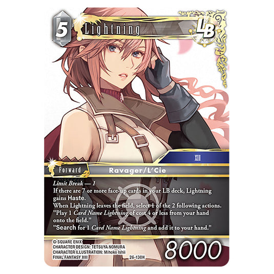 Lightning 26-130H card from the Final Fantasy set Gunslinger in the Abyss