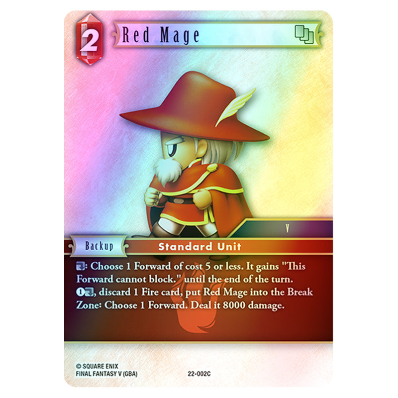 Red Mag Card Final Fantasy - Hidden Hope - Red Mage - 22-002C (Foil)