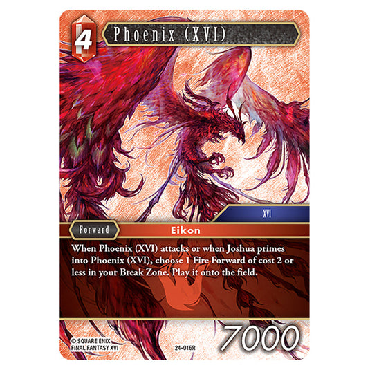 Phoenix (XVI) 24-016R card from the Final Fantasy set Hidden Legends