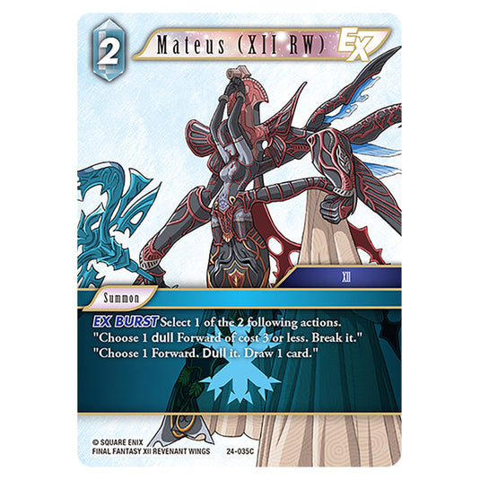 Mateus (XII RW) 24-035C card from the Final Fantasy set Hidden Legends