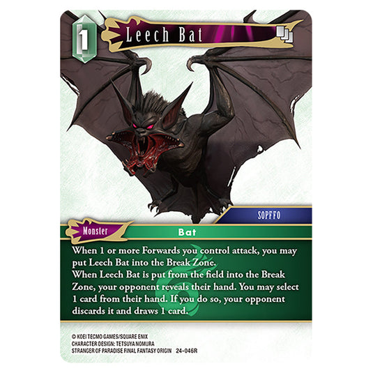 Leech Bat 24-046R card from the Final Fantasy set Hidden Legends