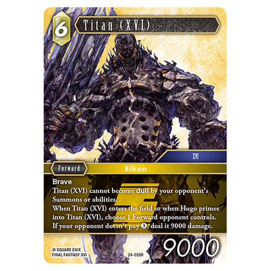 Titan (XVI) 24-058R card from the Final Fantasy set Hidden Legends