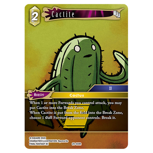 Cactite 24-059R card from the Final Fantasy set Hidden Legends