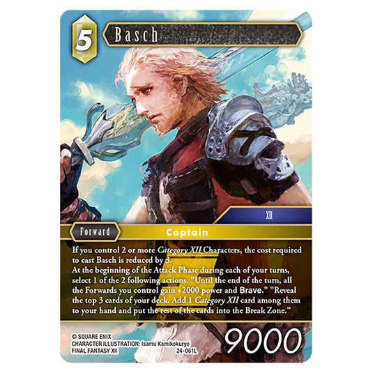 Basch 24-061L card from the Final Fantasy set Hidden Legends