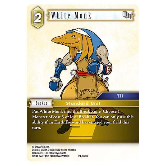 White Monk 24-066C card from the Final Fantasy set Hidden Legends