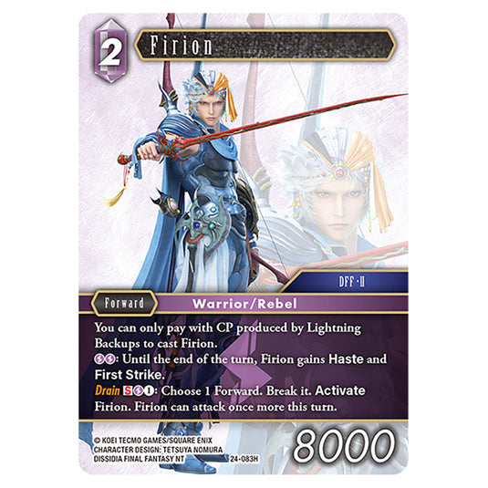 Firion 24-083H card from the Final Fantasy set Hidden Legends