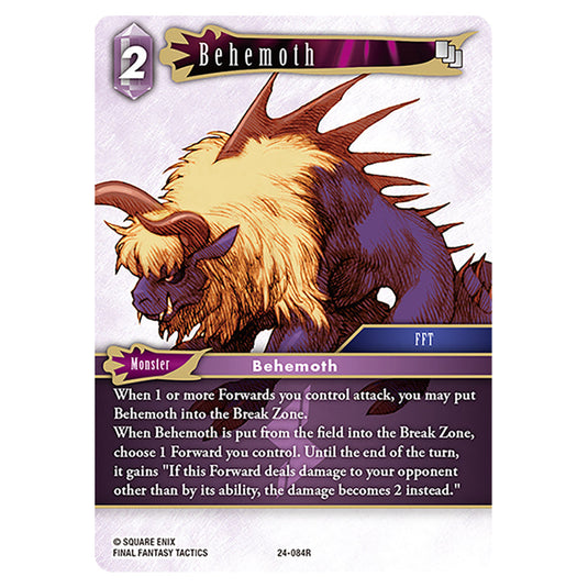 Behemoth 24-084R card from the Final Fantasy set Hidden Legends